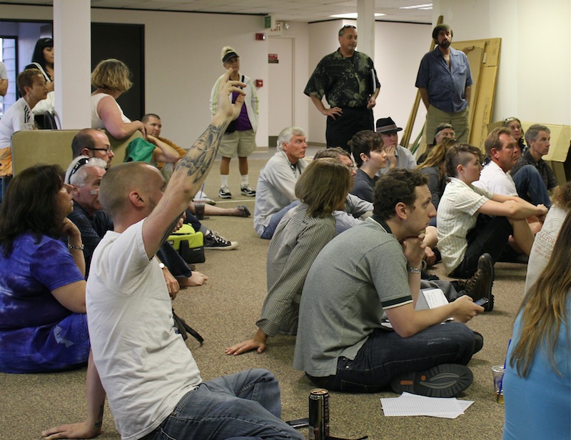 Supporters of the "Occupy" movement met Wednesday evening to plan and discuss Saturday's protest. Credit: Ben Gill for The Foothill Dragon Press