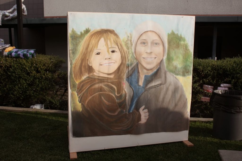 Portraits of deceased former Foothill teacher Chris Prewitt were sold to make money for the Fund. Credit: Maddy Schmitt/The Foohtill Dragon Press 