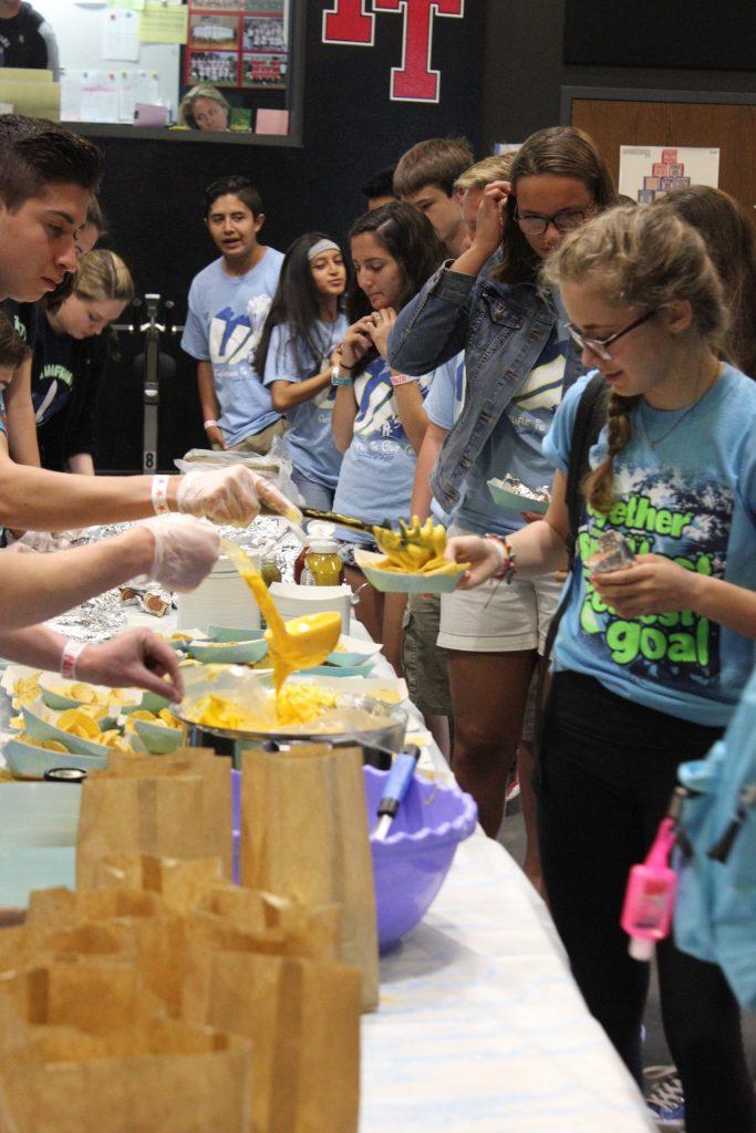 Students wearing their Renaissance t-shirts received movie-themed food during Friday's Pixar-themed Renaissance Rally. Credit: Grayson McCoy/The Foothill Dragon Press