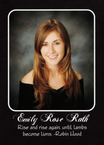 Emily Rath's senior portrait in the yearbook.