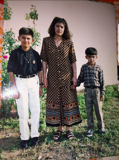 Adrian Sanchez (left) with his mother and younger brother in Mexico. Credit: Used with permission from Adrian Sanchez