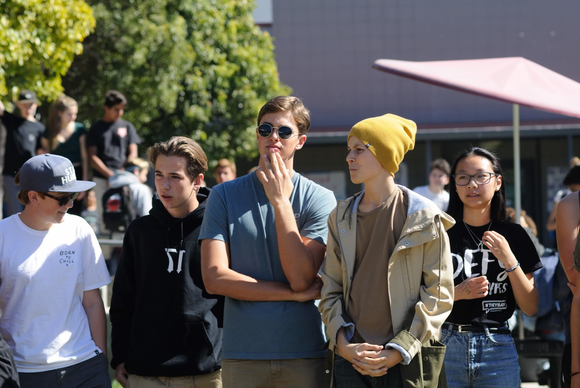 Students listen intently to what WE club has to say. Credit: Muriel Rowley / The Foothill Dragon Press