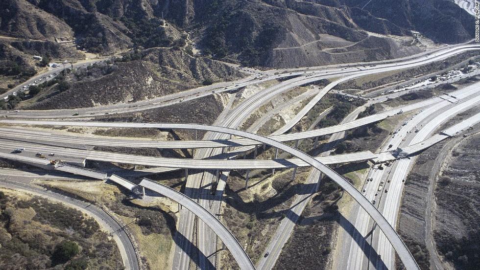 Collapsed highway ramps after the Northridge Earthquake. Credit: Douglas C. Pizacsap