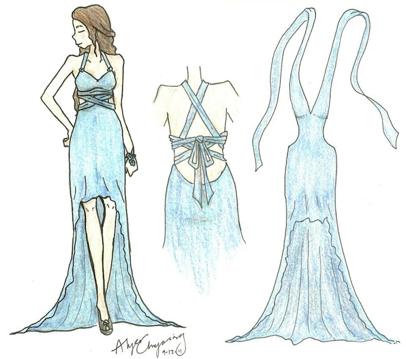 Junior Alyssa Chayasing's prom dress sketch is a semi-finalist in a national competition. Credit: Alyssa Chayasing. Junior Alyssa Chayasing's prom dress sketch is a semi-finalist in a national competition. Credit: Alyssa Chayasing.