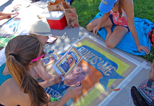 Ventura High students drew in front of the school on Wednesday during their annual Chalk Festival. Credit: Alex Phelps/The Foothill Dragon Press.