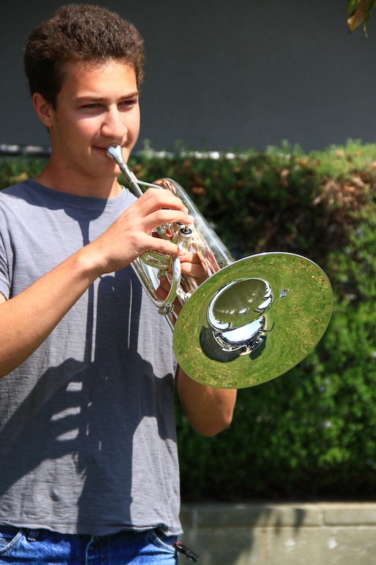 Senior Alex Tompkins is a member of The Blue Devils, a prestigious nationwide drum corps. Credit: Bethany Fankhauser/The Foothill Draogn Press