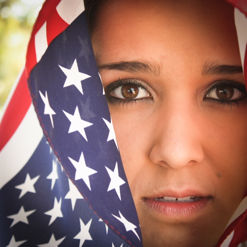Sophomore Tara Yanez poses as an American living in fear. Photo illustration credit: Bethany Fankhauser/The Foothill Dragon Press