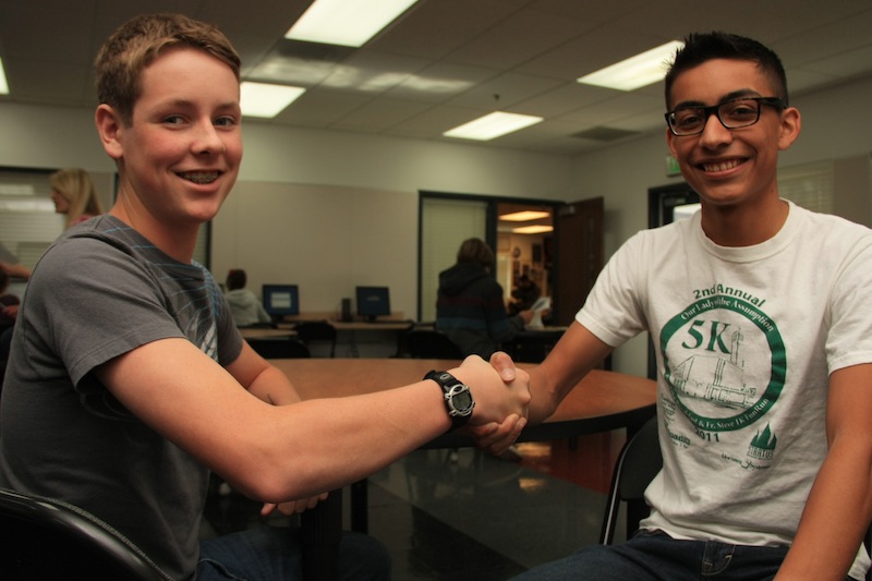 Freshmen Will Hammer (left) and Carlos Cohen (right) were elected as next year's sophomore vice president and president, respectively. Credit: Aysen Tan/The Foothill Dragon Press