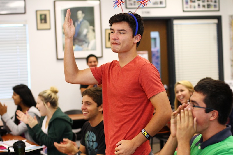 Moderate Congressman Chandler Vu won the period one AP Government and Economics class mock elections. Credit: Bethany Fankhauser/The Foothill Dragon Press
