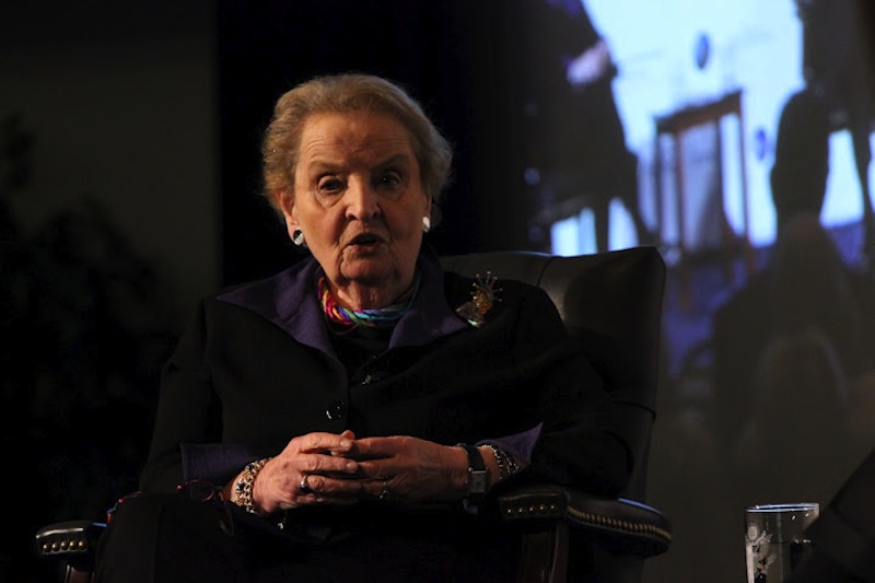 Former Secretary of State Madeleine Albright speaks at the Reagan Library's National Endowment of Democracy event.