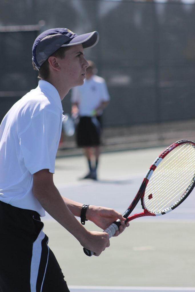 Freshman Peter Jespersen focuses on the match. In Thursday's game, every point counted. Credit: Rachel Horiuchi/The Foothill Dragon Press