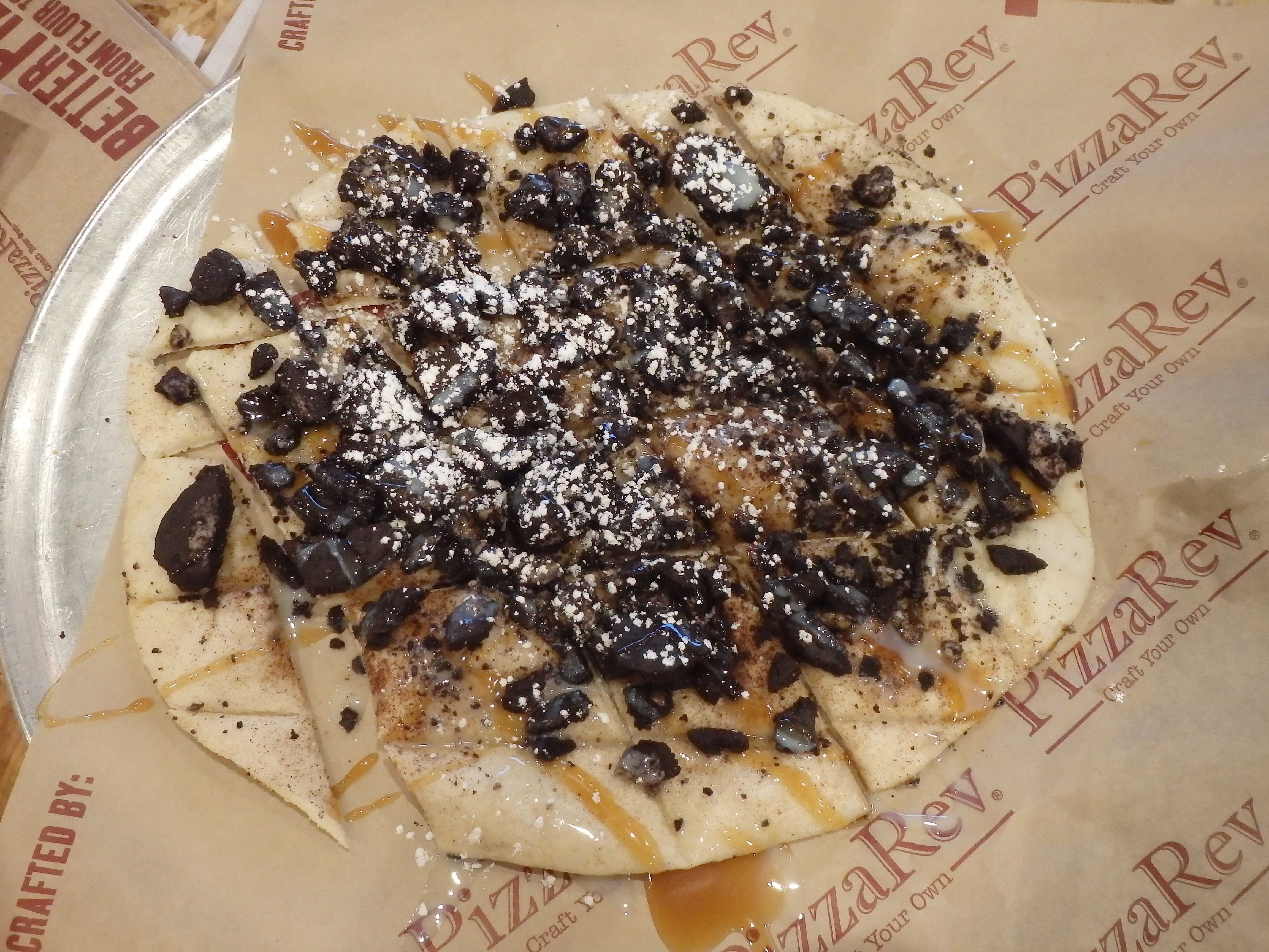 The oreo dessert pizza is made of 