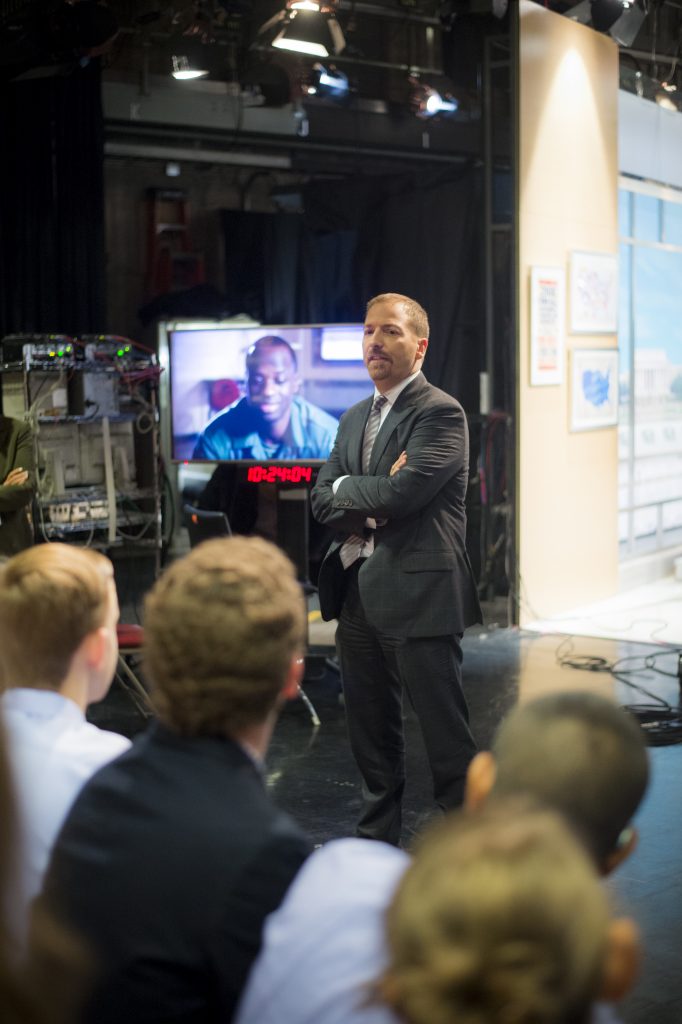 Chuck Todd talking to the Free Spirits after the June 21 taping of "Meet the Press."  Courtesy of the Newseum Institute.