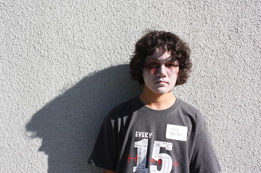 Junior Nick Dela Cruz played the role of one of the living dead in Every 15 Minutes 2015. Credit: Jessie Snyder/The Foothill Dragon Press