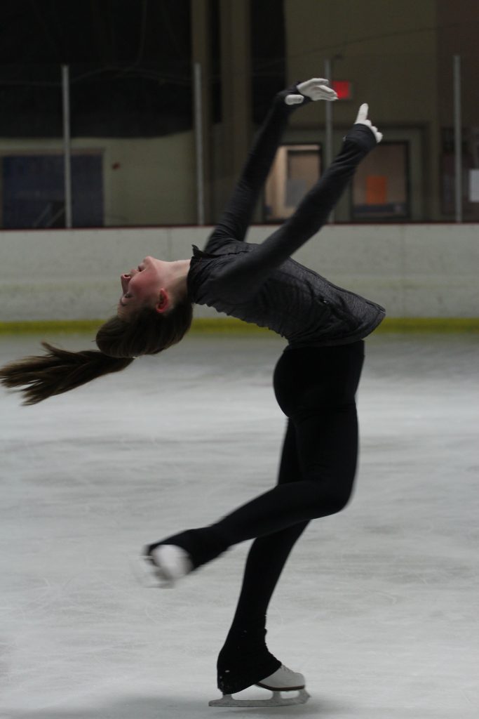 Lane Domke has been skating for the past seven years with her sister. Credit: Chloey Settles/The Foothill Dragon Press