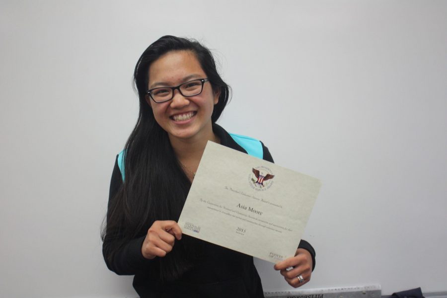 Asia Moore was pleasantly surprised to hear she had won the Presidential Service Award. Photo Credit: Gabrialla Cockerell / The Foothill Dragon Press.