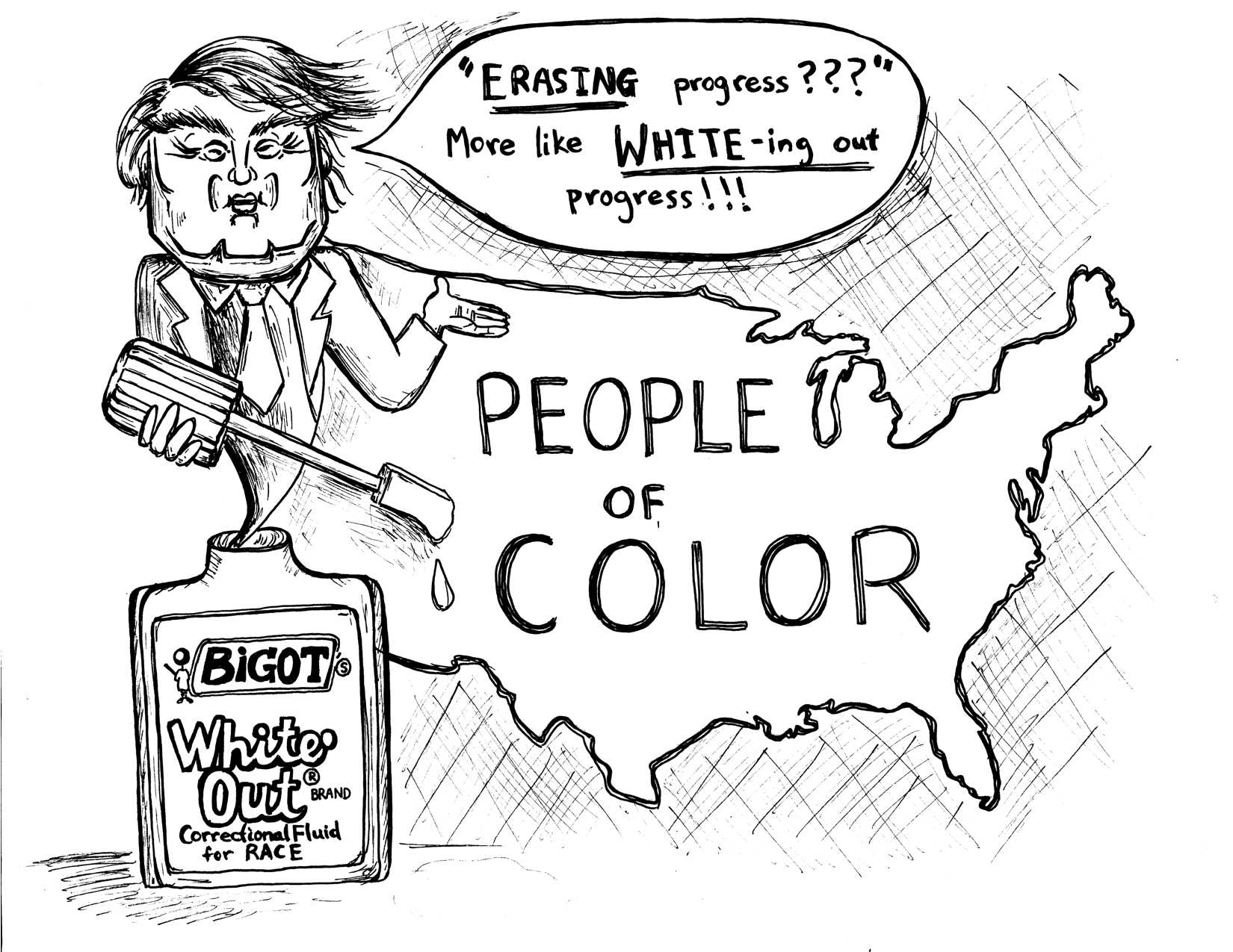 Political cartoon by Rachel Chang / The Foothill Dragon Press.