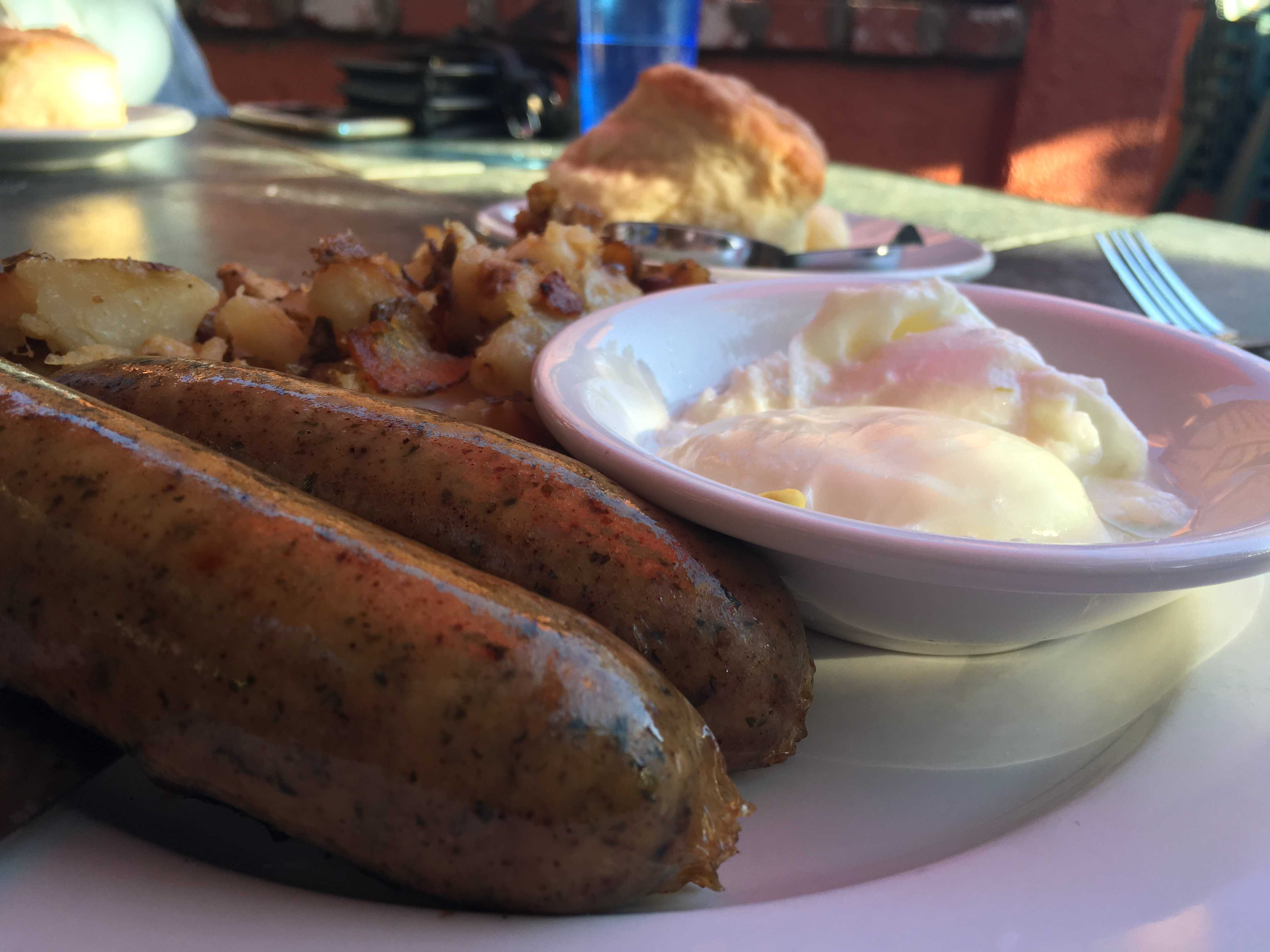 Cafe Noveau's Chicken Apple Sausage. Credit: Julia Fickenscher / The Foothill Dragon Press.