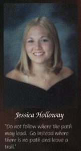 Jessica Lunetta's senior portrait in the yearbook.