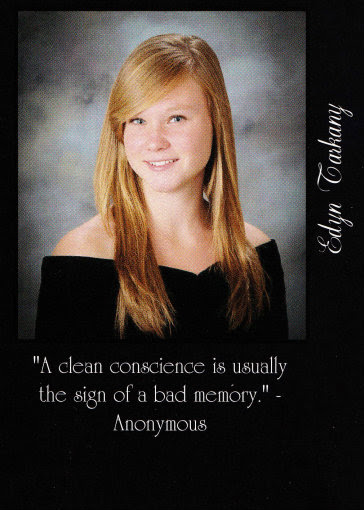 Edyn senior portrait in the yearbook.