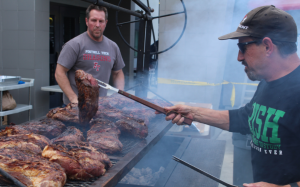 Villano and Powers manned the grill. Credit: Abby Sourwine / The Foothill Dragon Press