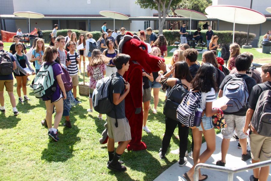 The Dragon participates in the Start Strong Rally. Credit: Abigail Massar / The Foothill Dragon Press