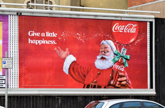 Credit: Coca-Cola Christmas poster, Belfast (December 2014) by Albert Bridge is licensed under CC BY-SA 2.0