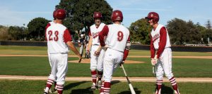 Karl Roth 18 and his teammates celebrate his home run.
Credit: Gabrialla Cockerell / The Foothill Dragon Press