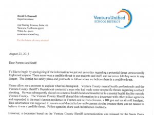 Update: School Board meeting provides clarification on supposed shooting threat