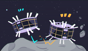Two small robots land on asteroid near Earth
