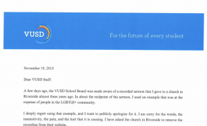 BREAKING NEWS: Superintendent releases apology to Ventura Unified Staff regarding his 2016 sermon