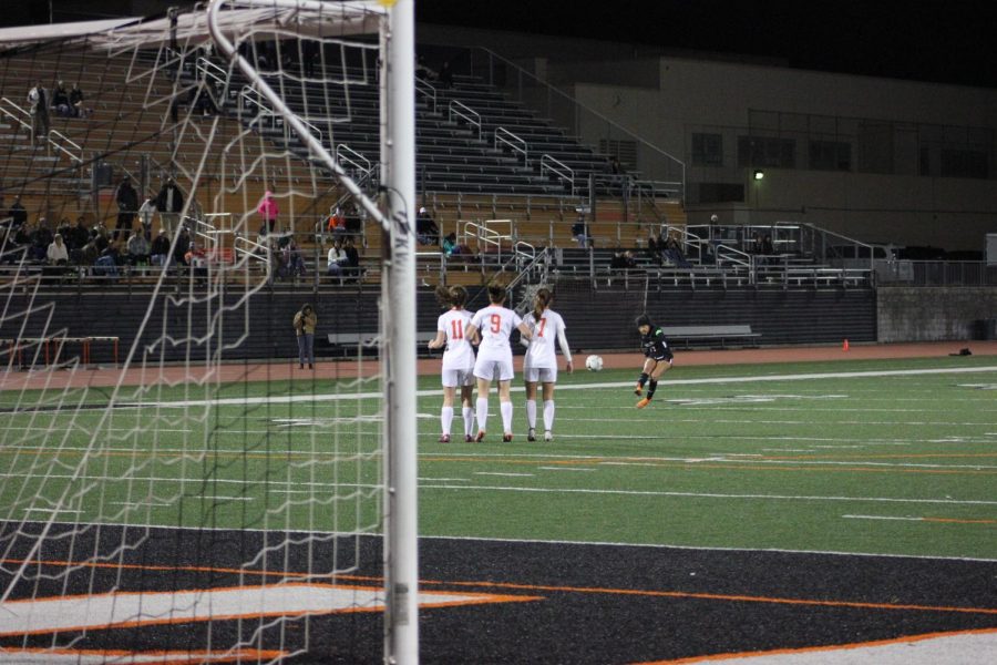 In the teams last attempts to score, Alyssa Elias 19 receives a free kick just outside the goal box. 