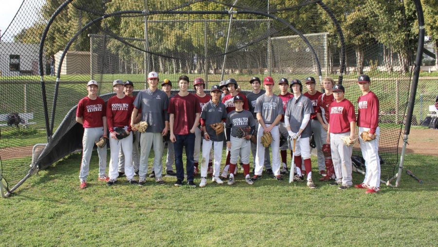 Sam Bova '19 with the baseball team of 2019.