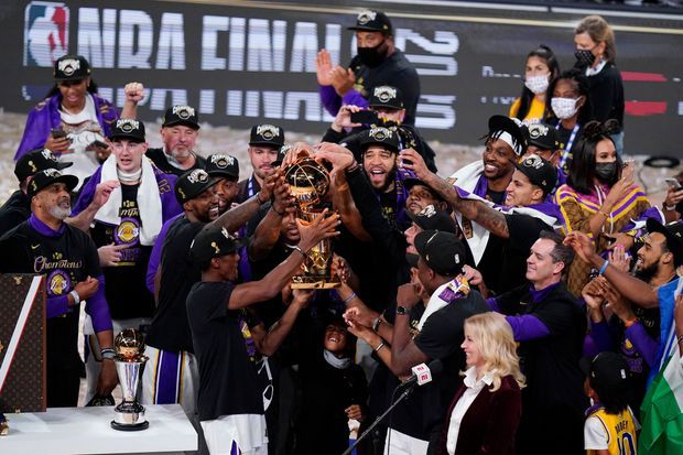 The Los Angeles Lakers had plenty of reason to celebrate after defeating the Miami Heat in the NBA Finals. Credit: NBA.com.