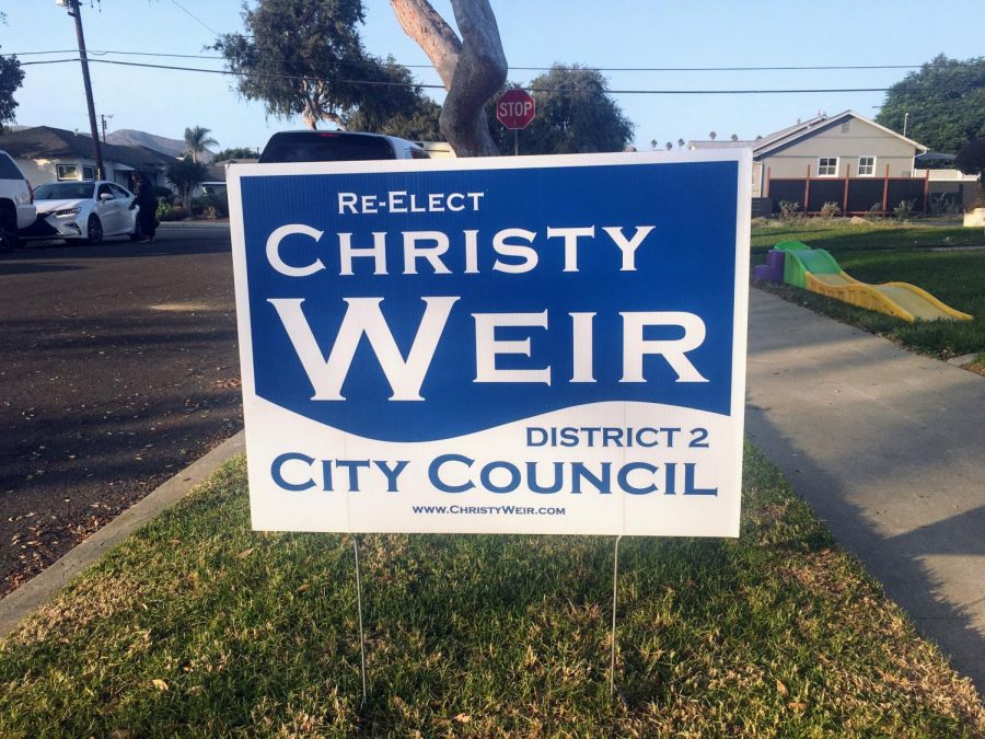 Incumbent City Council member Christy Weirs re-election campaign is advertised in District two. 