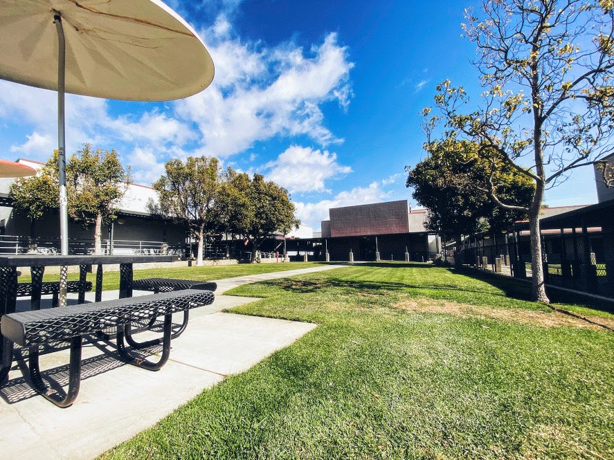 The Foothill Tech quad is usually crowded with students on their way to classrooms. 