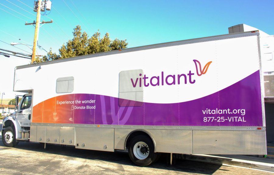 The Viatalant blood drive truck is parked outside of Foothill Tech on March 14, giving students the opportunity to donate blood and save lives.
