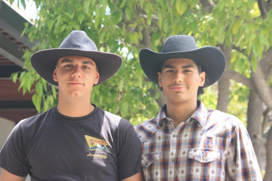 John Scherrie 22 and Nathaniel Garcia 22 bring out their inner country spirit for Country vs Country Club day. 