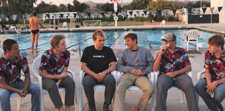 Following+their+season+ending+match%2C+the+varsity+players+gathered+to+provide+a+glimpse+into+the+organized+chaos+that+is+Foothill+Tech%E2%80%99s+boys+water+polo.