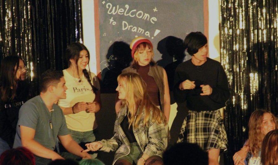 As+intermission+ends%2C+Foothill+Tech+Drama+students+talk+amongst+themselves+and+perform+a+very+organized+skit.