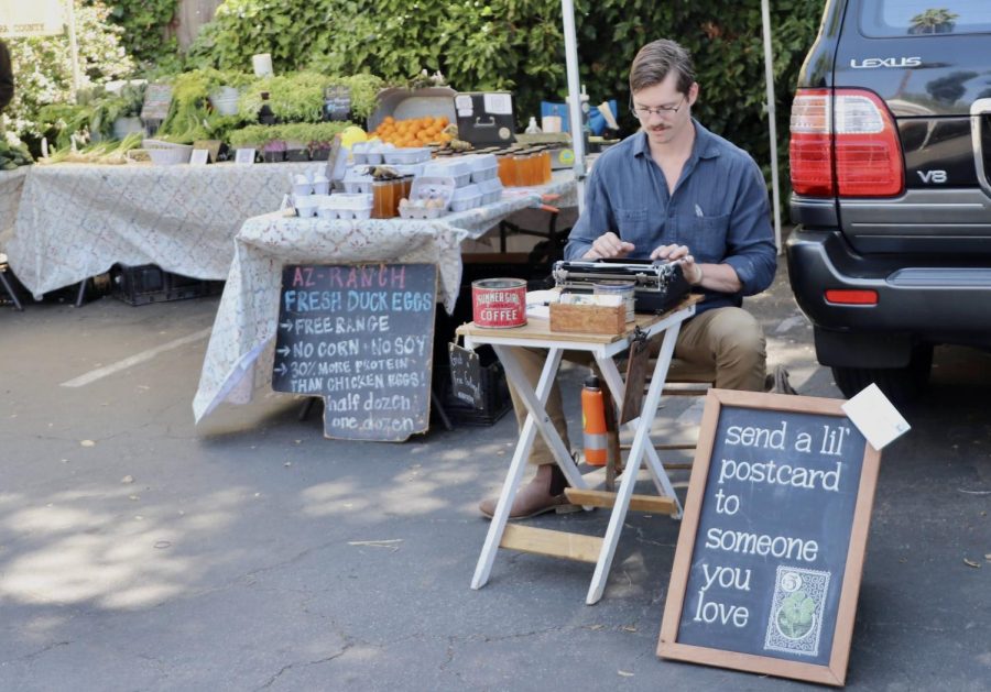 Richard Barnitz has been typing at farmers markets for almost three years now and visits various markets each week. His business is unique and thoughtful, attracting all sorts of curious shoppers.