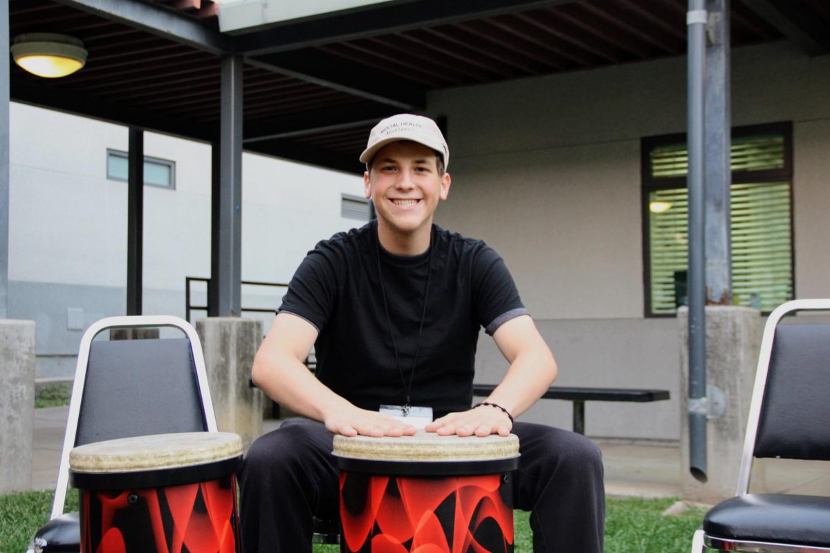 In the late afternoon of Sept. 21, 2023, Leo Pankratz 24 joins Foothill Technology High Schools annual Back to School Night. Pankratz participated in the Wellness Centers grand opening and had the opportunity to play the drums in front of teachers and parents.