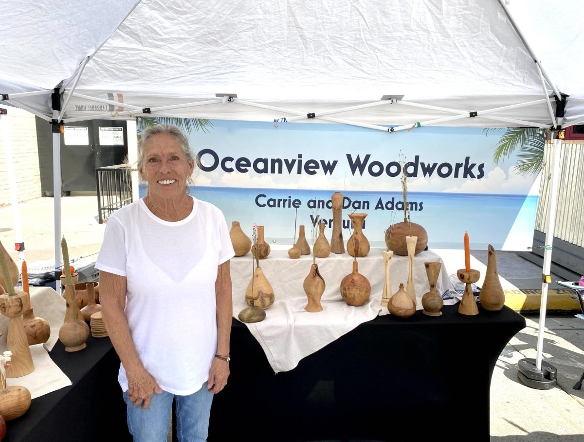 Carrie Adams handcrafted wooden creations boast extreme elegance and superior craftsmanship. She shares her artistic knowledge with middle school students, hoping to pass down a passion for woodworking to young artists.