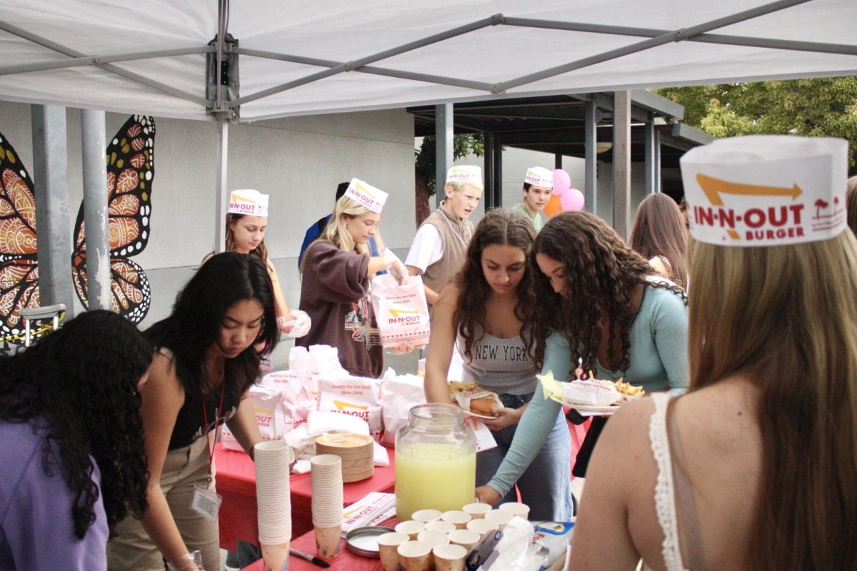 During F.I.R.E and lunch, members of the Associated Student Body worked hard to prepare an assembly line of delicious In-N-Out for the Class of 2024.