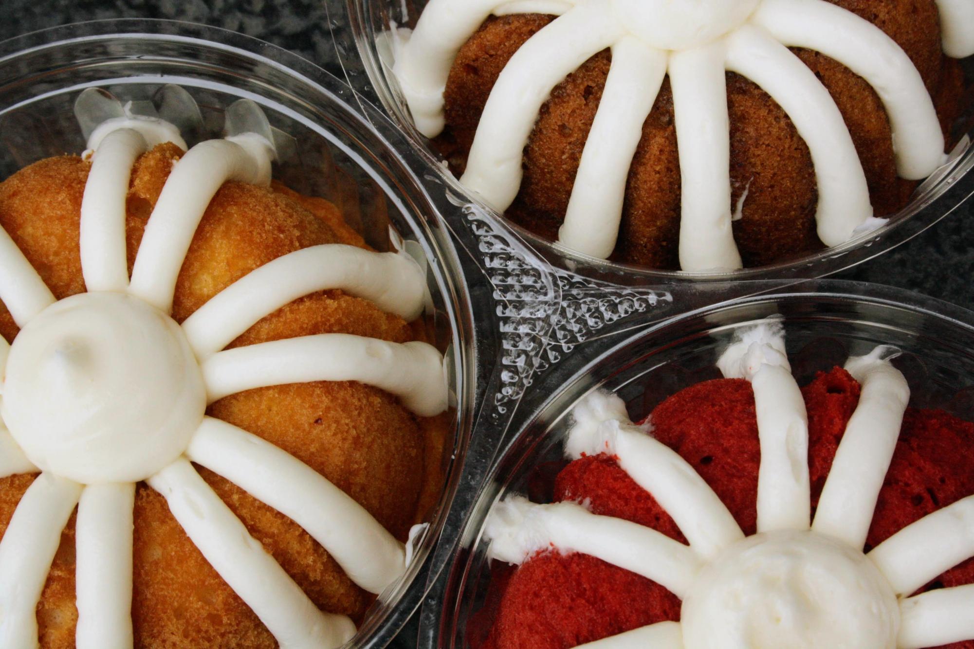 The three cakes that were reviewed were Lemon, Pumpkin Spice and Red Velvet all topped with a generous amount of cream cheese frosting.