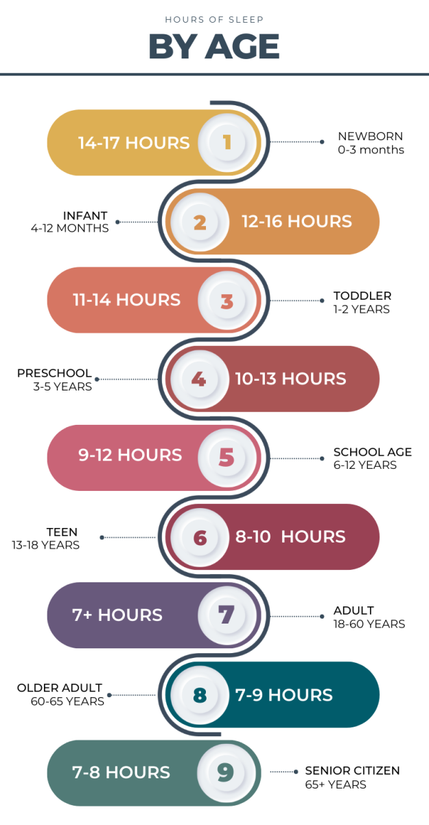 A brief look at how much sleep you should be getting by age, according to the Centers for Disease Control and Prevention (CDC).
