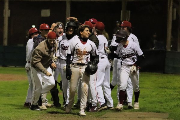 On Feb. 29, 2024, the Foothill Technology High School’s (Foothill Tech) baseball team played in their seventh game of the season against St. Bonaventure (St. Bonnie). The Dragons tied 5-5 after nine innings. Adam Arth ‘24 (number 8), hit a home run and celebrated it with his team at the bottom of the first inning.