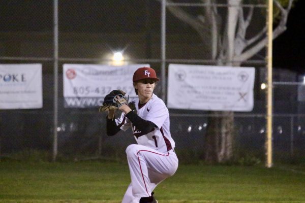 On the night of March 19, 2024, Foothill Technology High School (Foothill Tech) boys baseball faced off against Canyon High School (Canyon) at De Anza Middle School (DATA). James Markov ‘25 (number 1) assisted in Foothill Techs 7-4 win with his strong pitches near the end of the game.