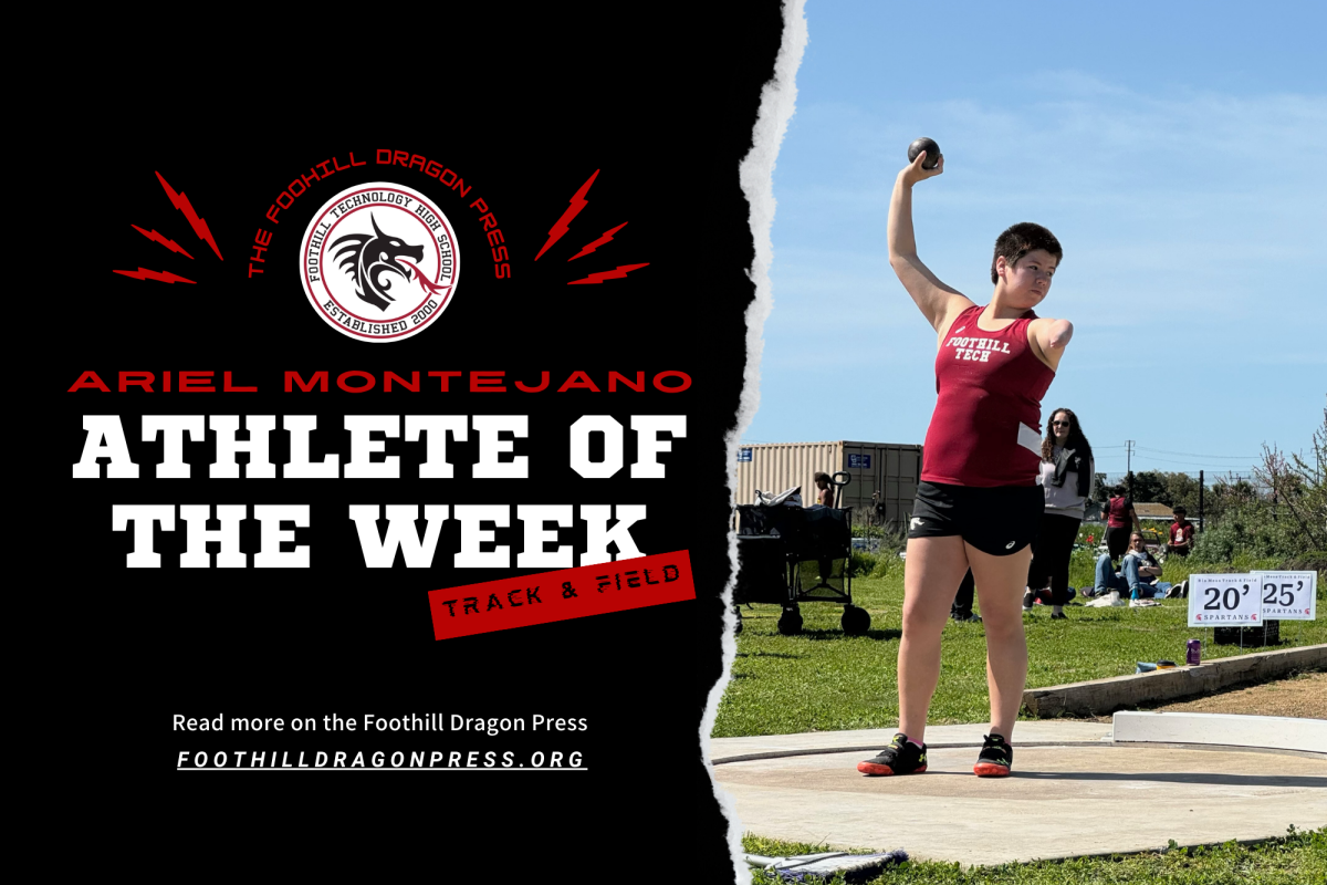 Ariel Montejano ’25 receives Athlete of the Week for her remarkable track and field season, where she has displayed exceptional skills in shot put. The Foothill Technology High School (Foothill Tech) community appreciates all her hard work in representing the school.