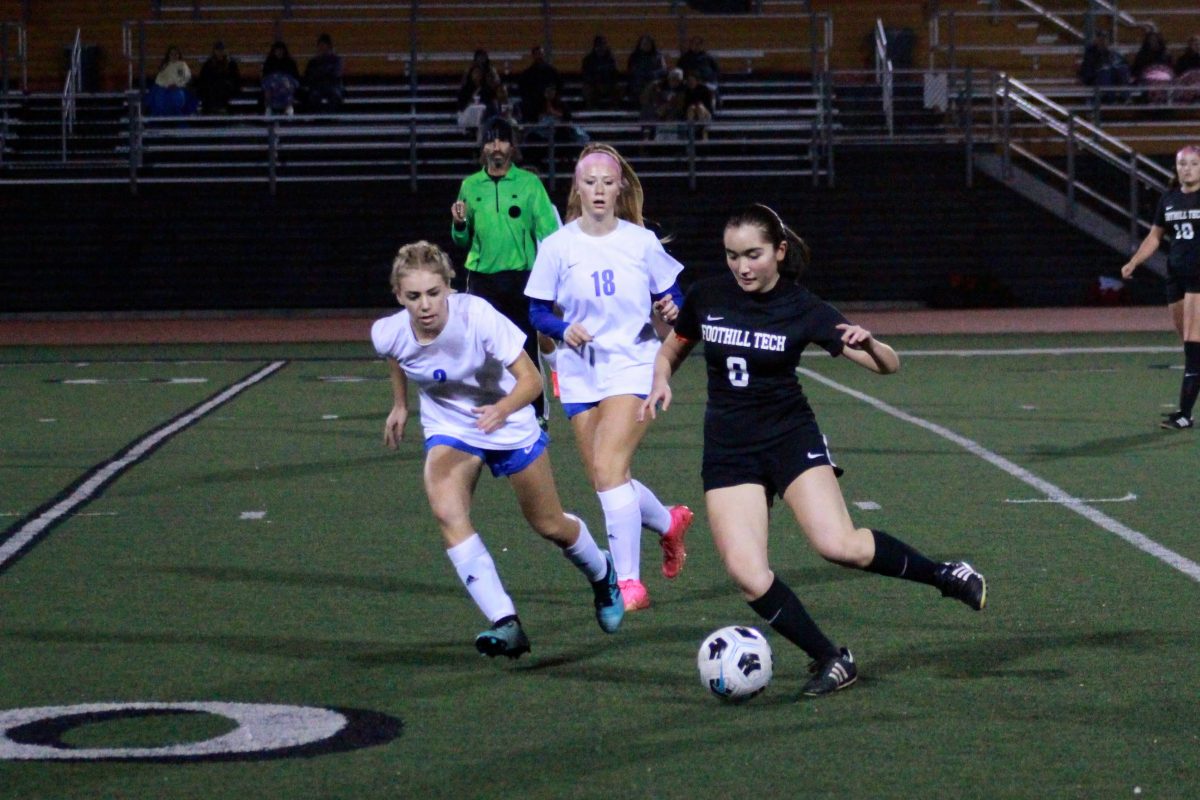 Foothill Technology High School (Foothill Tech) girls soccer did exceptionally well in league, placing first with a record of 8-1-1. Led by team captains Shayna Dearman-So ‘24, Taylor Listen ‘24, Cameryn Henuber ‘24 and Eva Goncalves ‘25, the team made it to round one of CIF playoffs.